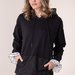 Hoodie combined fabrics negru