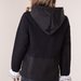 Hoodie combined fabrics negru